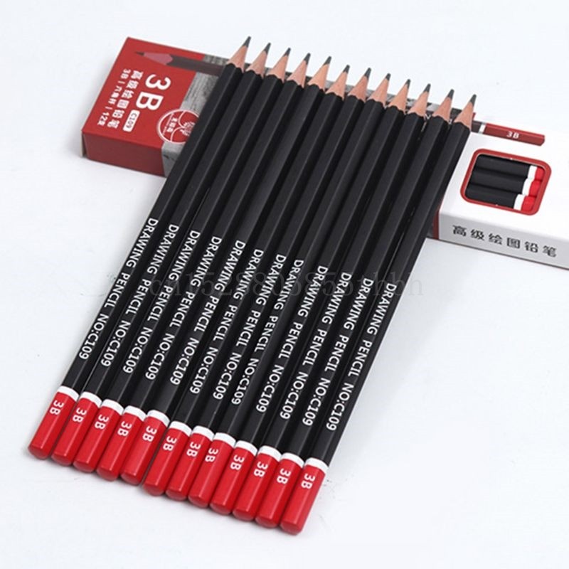 

12pcs/box Pencil Sketch Drawing Writing 2H HB 2B 3B 3H 4B 5B 6B 8B 10B Office School Supplies