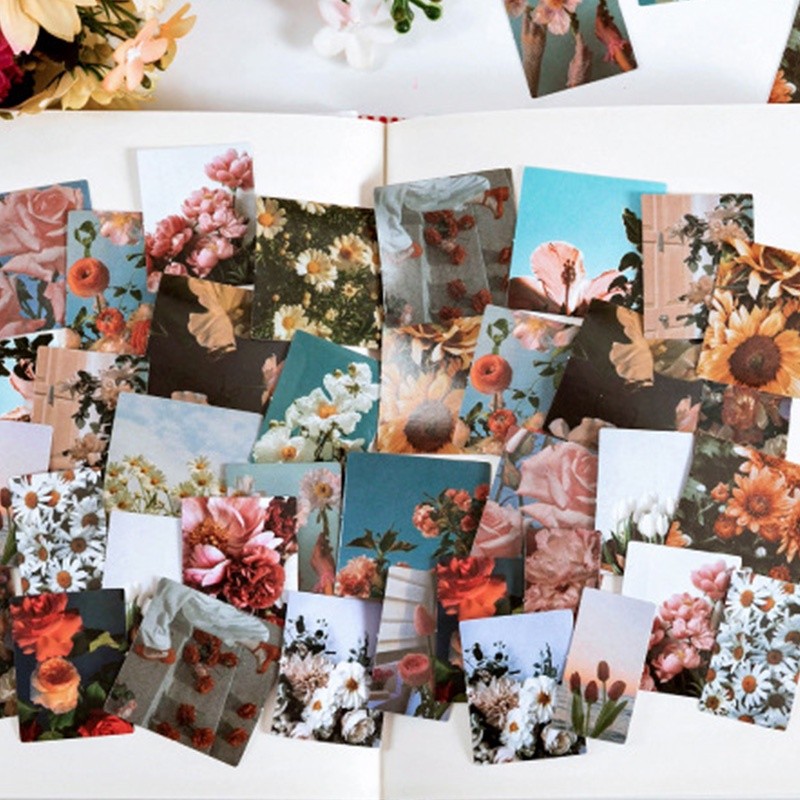 

46pcs label Motif Bunga Untuk Dekorasi Diary / Scrapbook Diy