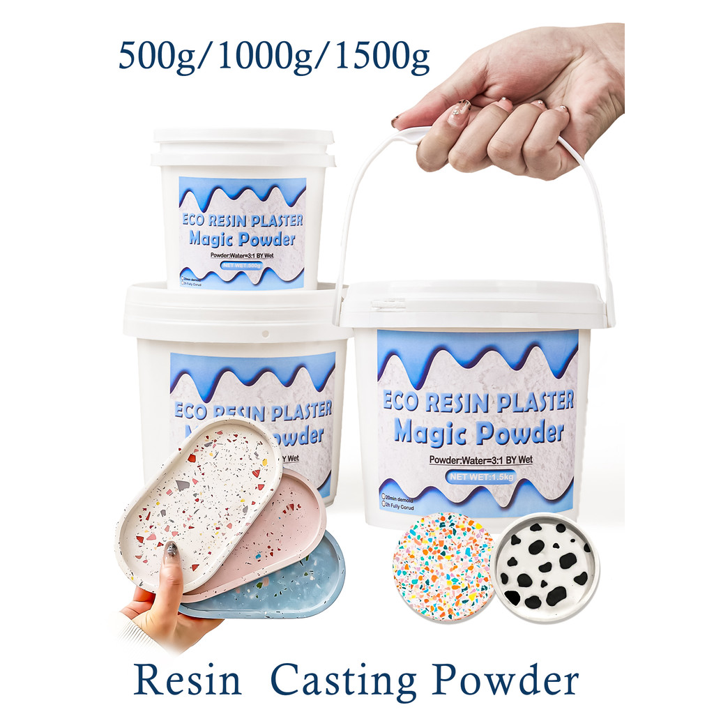 

500/1000/1500g Resin Casting Powders High Density White Gypsum Powder Handmade Craft Clay Cement Production Material Wholesale