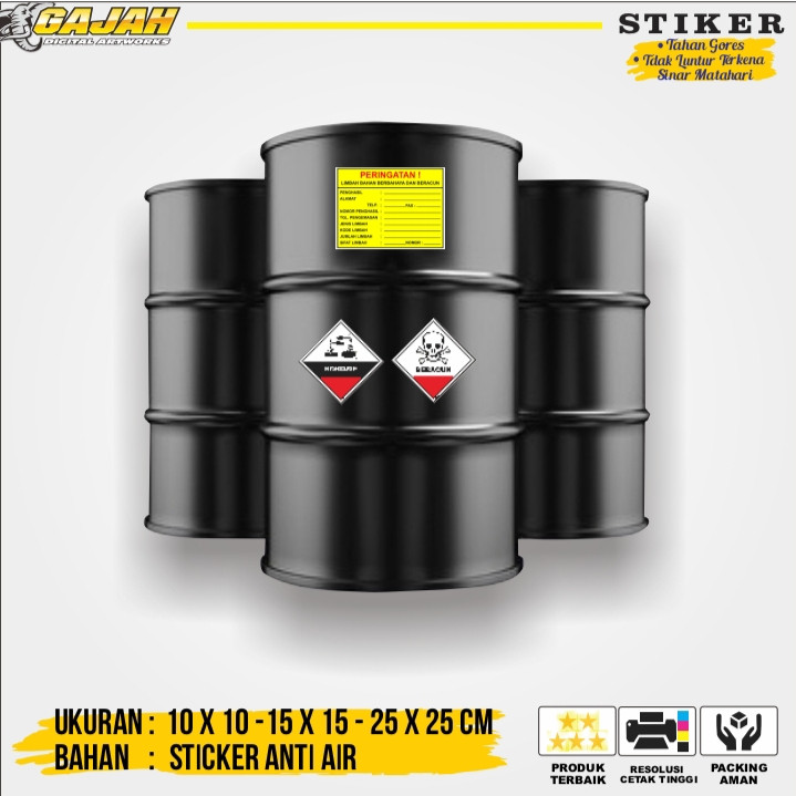 

STIKER LABEL TANDA SIMBOL LIMBAH B3 STIKER BAHAN BERBAHAYA DAN BERACUN STIKER HAZMAT KOSONG