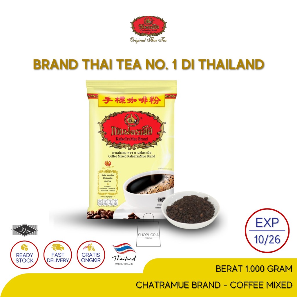 

ChaTraMue Brand Thai Coffee Mix Kemasan Refill Pouch 1.000 gram / 1 Kg Original Thailand Kopi Bubuk Susu Milk Powder 1kg