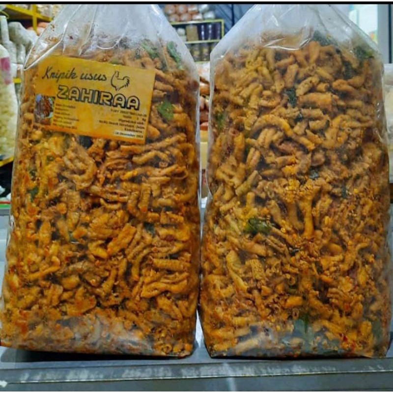 

Keripik usus pedas daun jeruk viral kemasan 250gr snack kiloan renyah