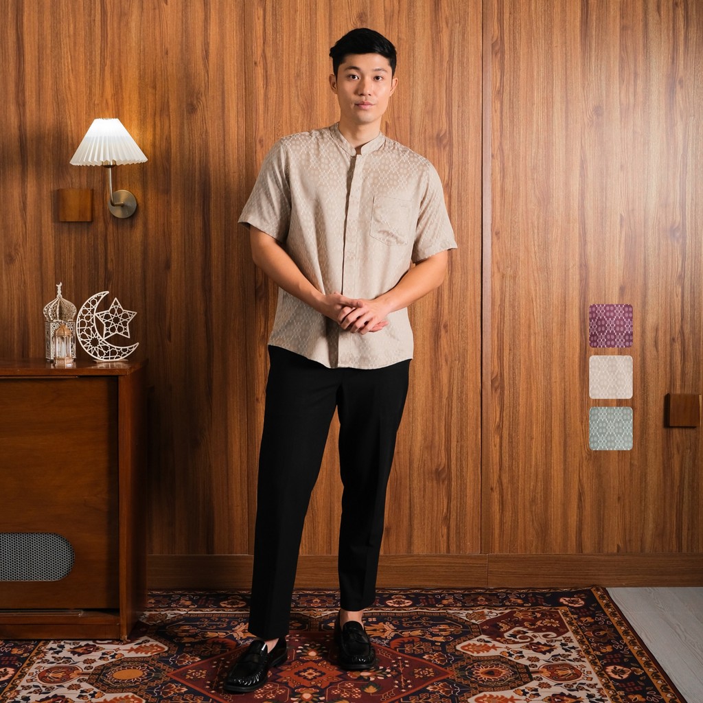 SAGI Men - Manna Short Pattern Shanghai Shirt | Kemeja Kerah Shanghai Pendek Pria | Kemeja Koko