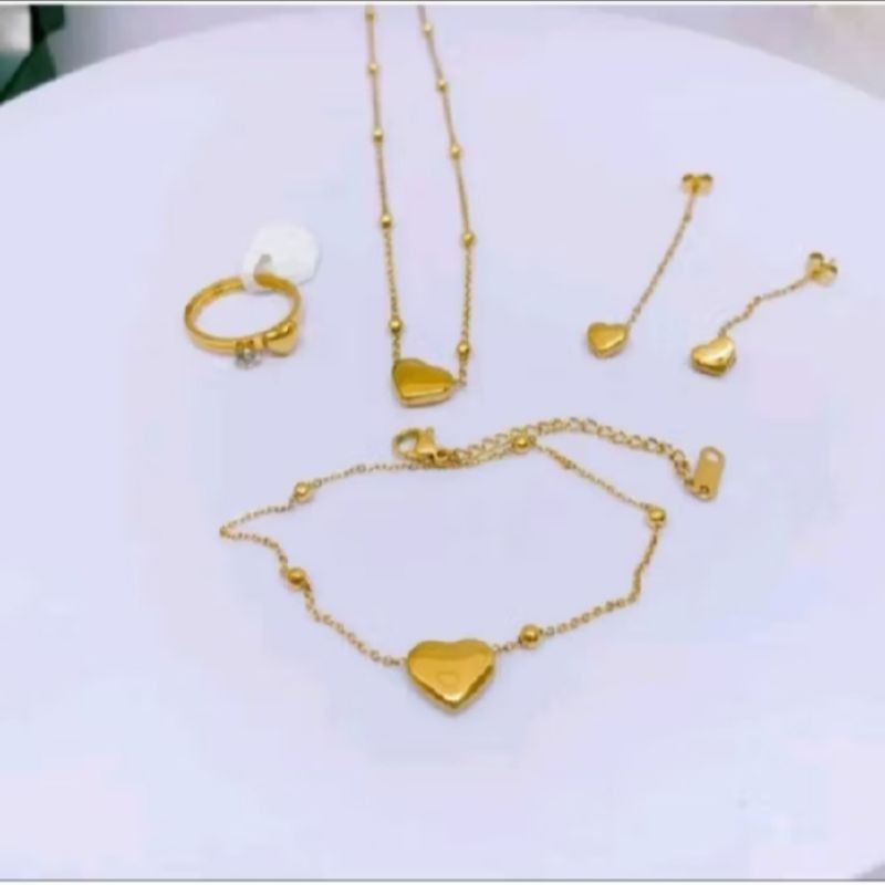 SELAMAT DATANG DI TOKO LAPAK PERHIASANSatu set lengkap kalung gelang anting cincin wanita titanium i