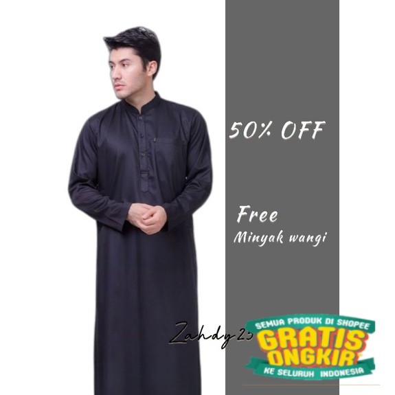 GAMIS PRIA JUBAH PRIA  JUBAH GAMIS PRIA LENGAN PANJANG/ Hijau sage lumut army ijo