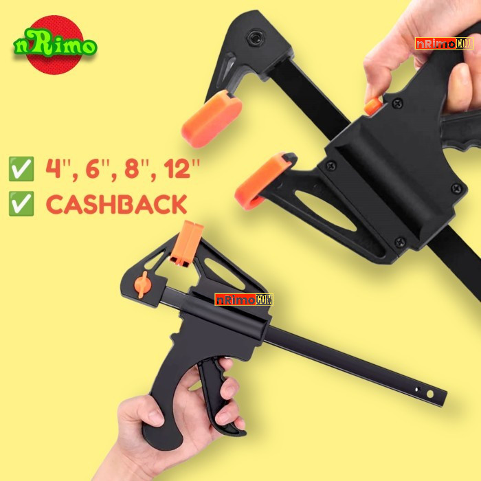 Alat Penjepit Kayu F Clamp Besi Klem Jepit Panjang Papan Siku Catok