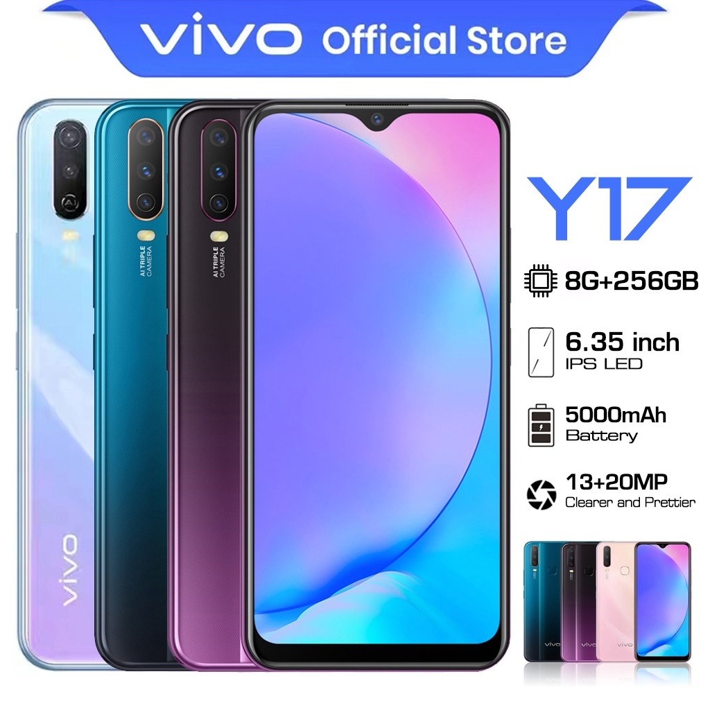 Handphone murah VIVO Y17 baru 2025 asli layar Full 6.35inci Ram 8GB 256GB smartphone termurah 4G 5G 