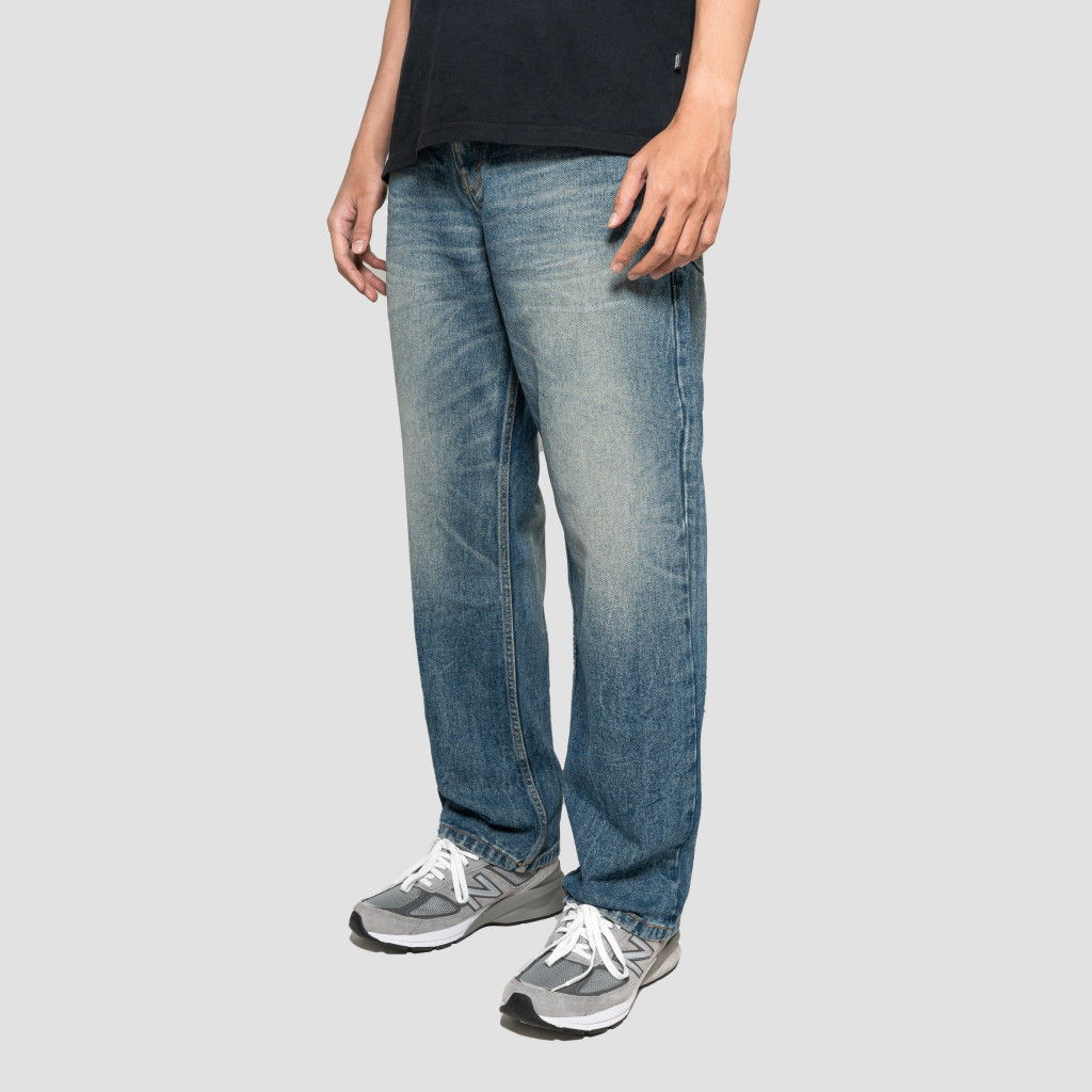 Queenbeer - Denim Pants Loose Fit Lynskey Blue Washed