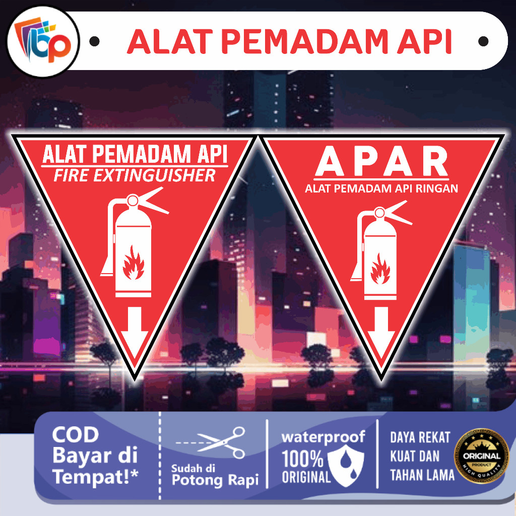 

Stiker Waterproof Petunjuk Alat Pemadam Api Ringan Apar Laminasi Glossy