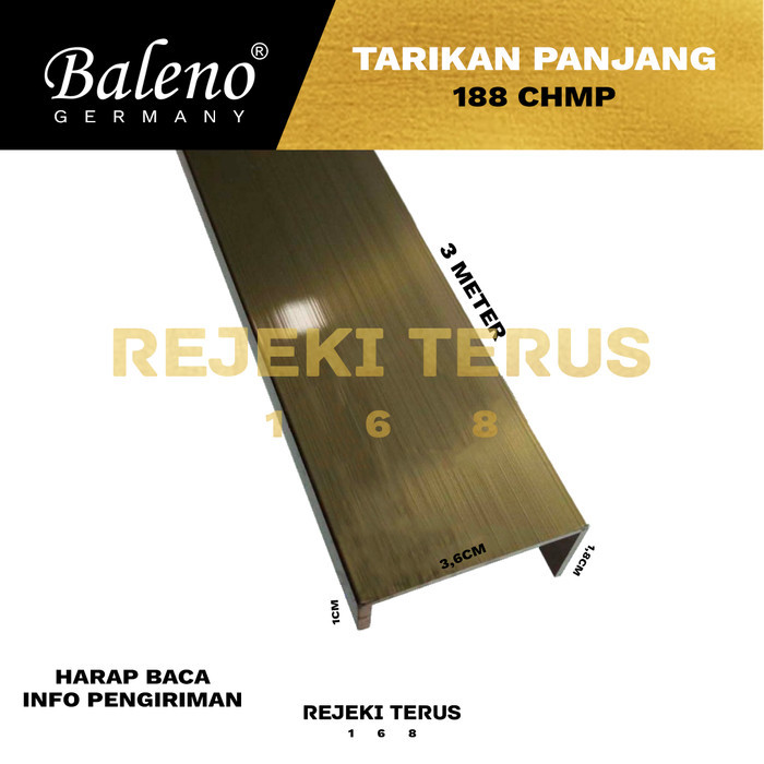 Profil Aluminium Tarikan 188 CHMP Lis Frame Handle Lemari Pintu Edging