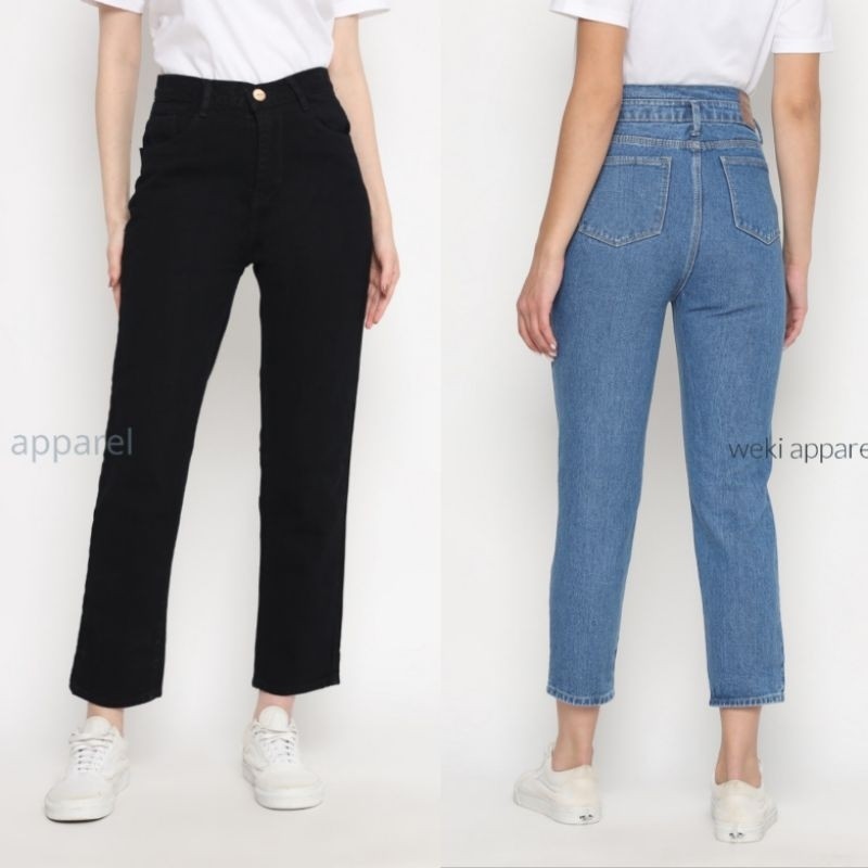 DE43W Weki Jeans Boyfriend Wanita Straight