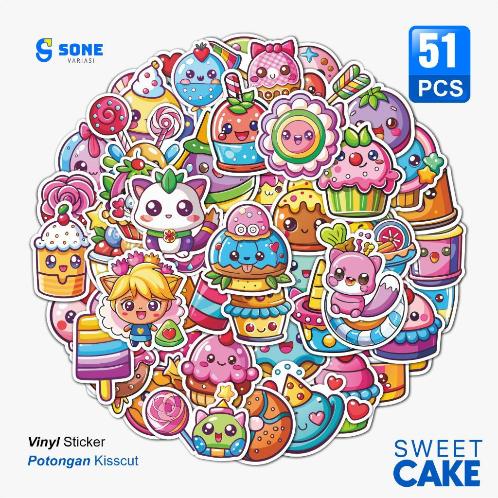 

Stiker Sweet Food Aesthetic Paper Vinyl Anti Air Aksesoris Laptop Buku Tumbler
