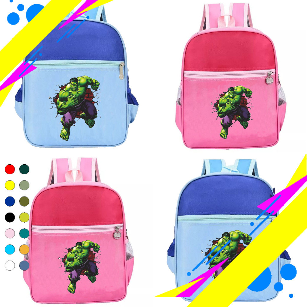 RMP Tas Hulk Ransel Anak Karakter Avengers Backpack Sekolah TK / Paud Unisex Fashion Kids 03