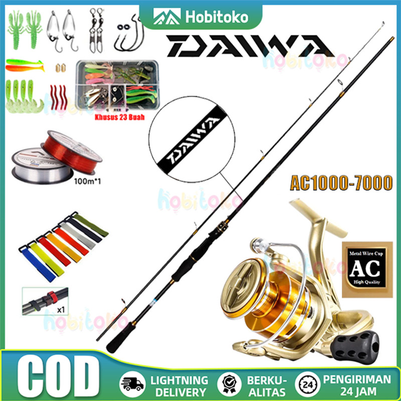 DAIWA Joran Pancing Set 30KG Reel Pancing 2.1M3.6M- Spinning Fishing Rod Reel Pancing Asli Besi Fish