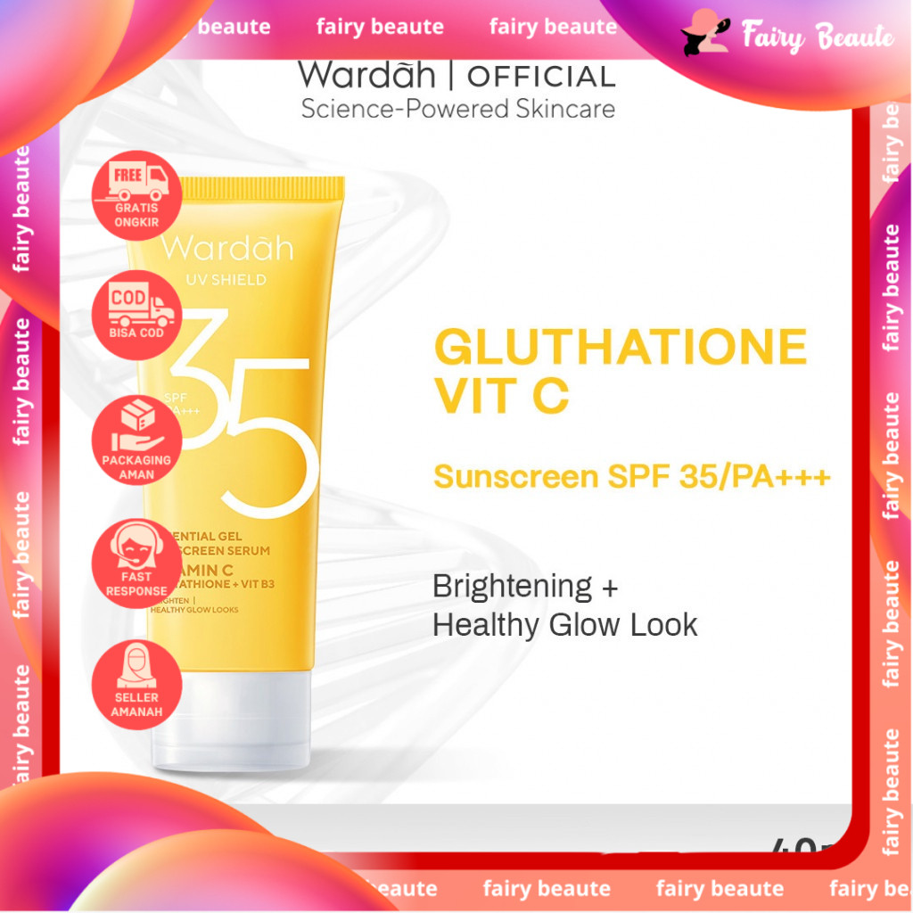 Wardah UV Shield Essential Sunscreen Gel SPF 35 PA +++ 40 ml - Sunscreen Wajah ss sun block cream