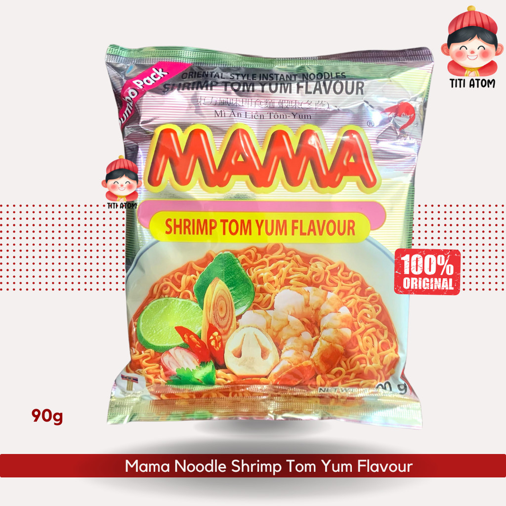 

Mama Noodle Shrimp Tom Yum Flavour Mie Instant Kuah Tom Yam Thailand 90g