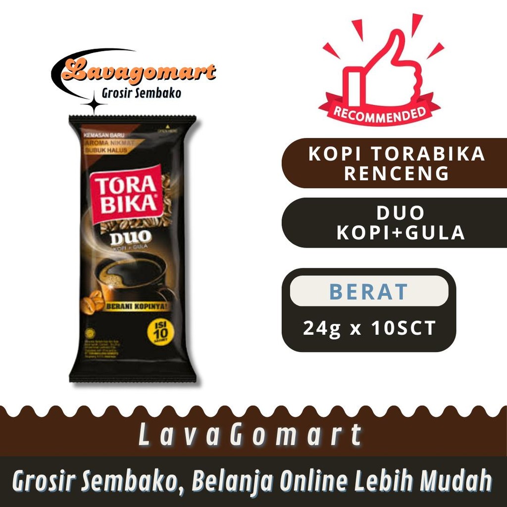 

KOPI TORABIKA DUO KOPI + GULA SACHET 24g - 1 RENCENG - LAVAGOMART - BANDUNG