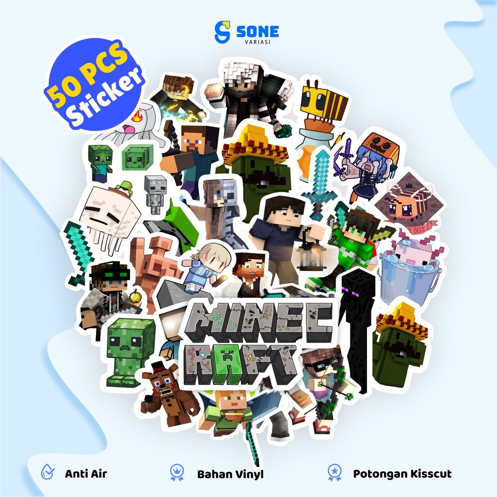 

Stiker Aesthetic Minecraft Bahan Vinyl Waterproof Sticker