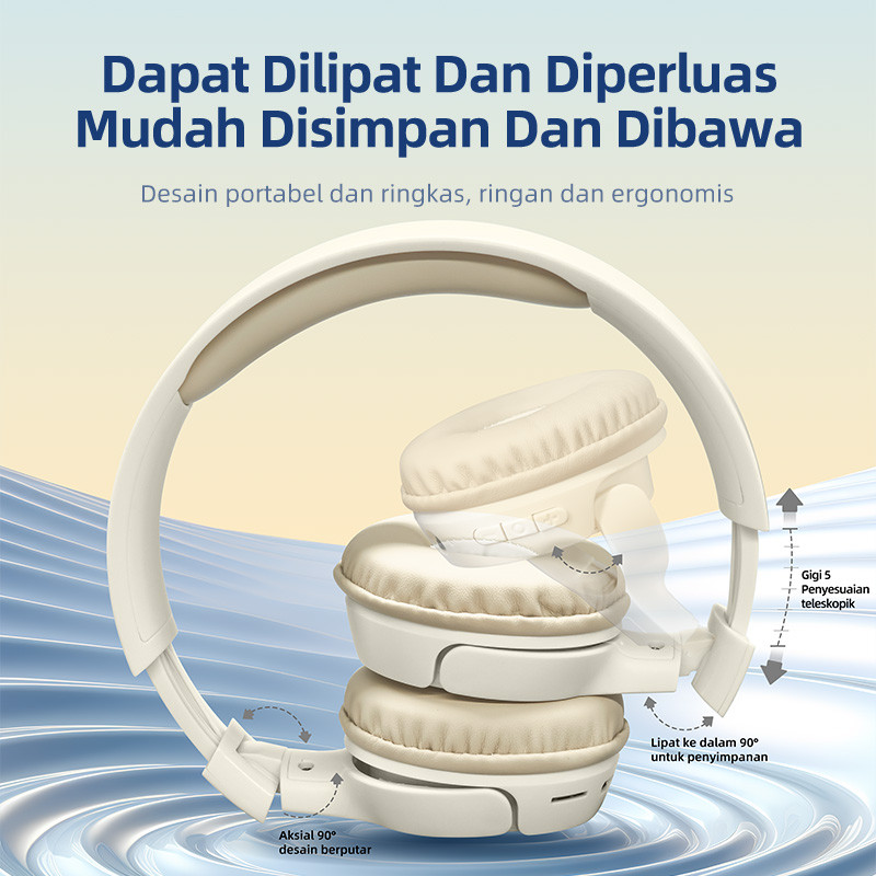 cuci gudang gayabaruu headset bluetooth headphone wireless gaming earphone hifi with mikrofon for pc