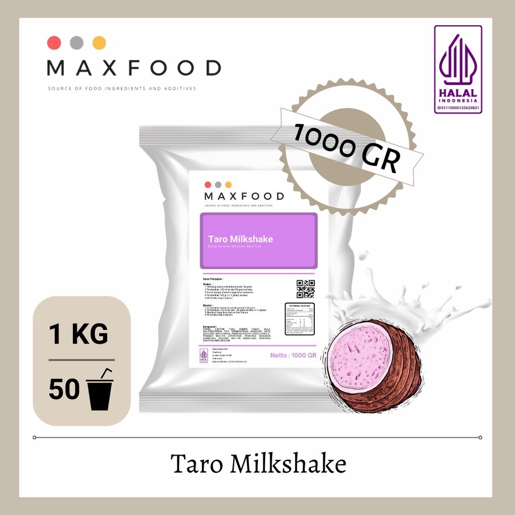 

MAXFOOD - Taro Milkshake Powder / Bubuk Minuman Milkshake Rasa Taro 1 Kg