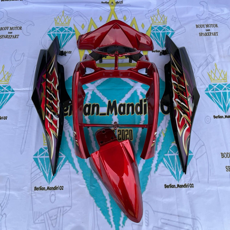 COVER FULL SET BODY HALUS MIO SOUL KARBU MERAH