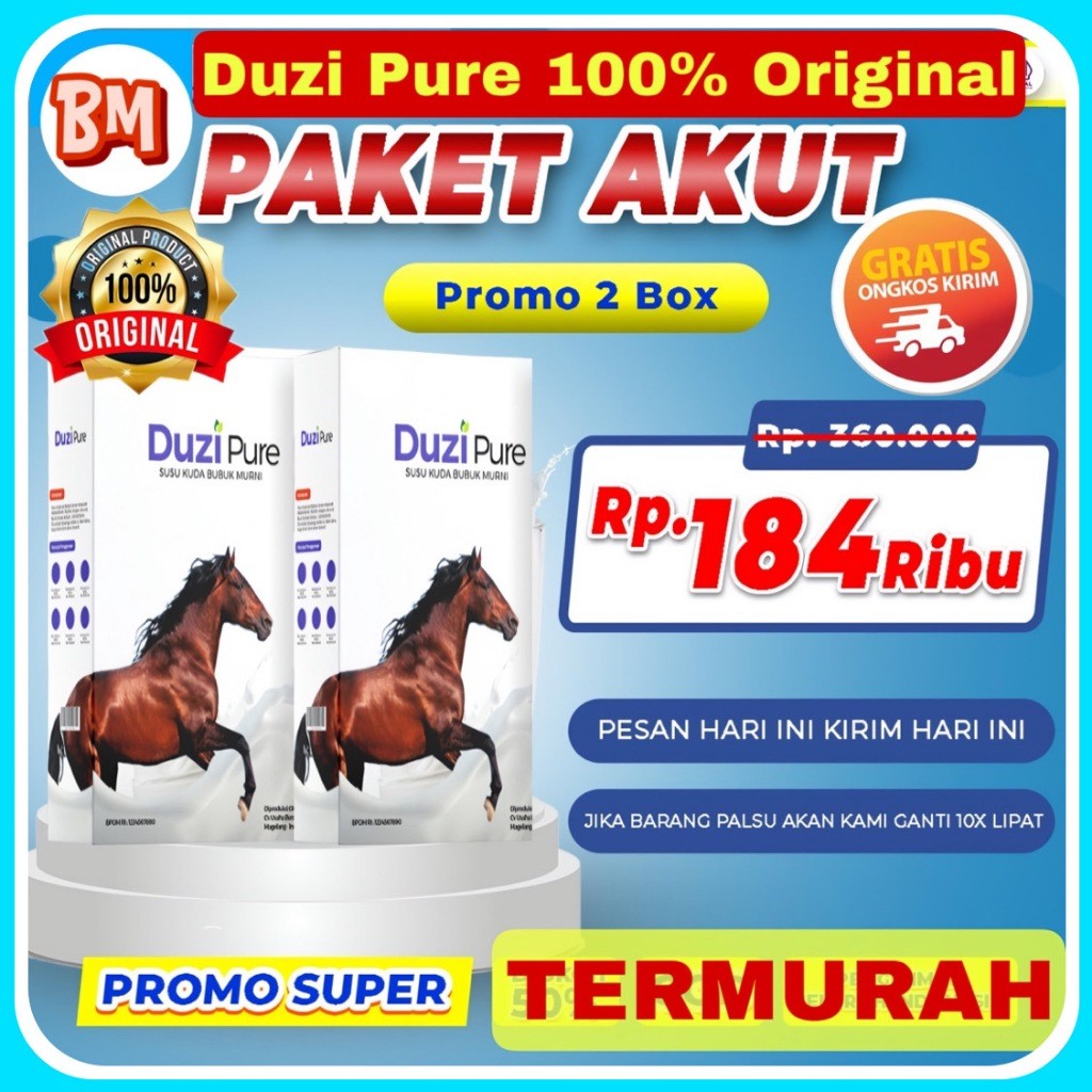 

Promo Duzi Pure Susu Kuda Murni 100% Original Isi 2 Box