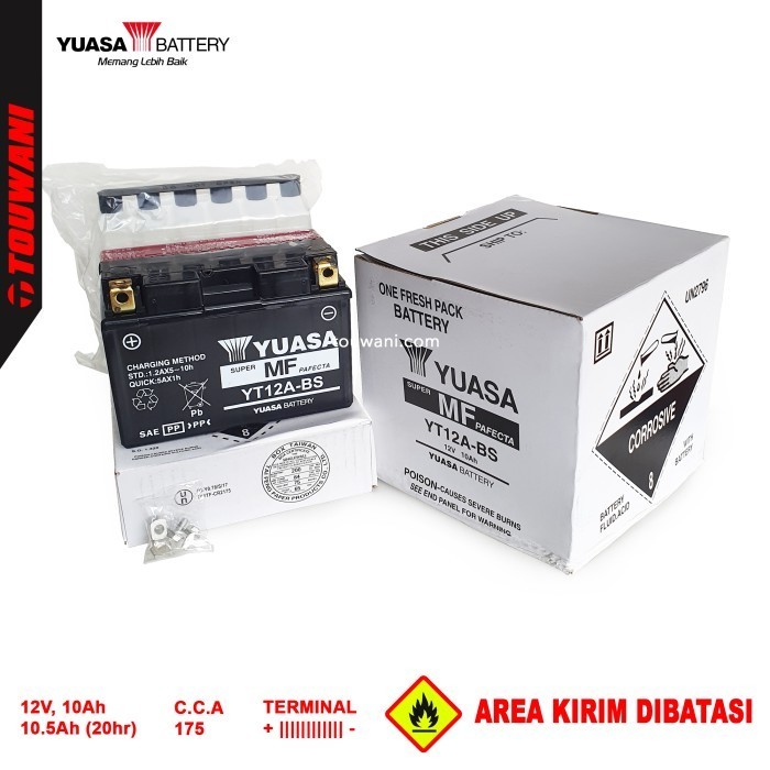 Aki Baterai Kawasaki ER6 Yuasa YT12A-BS 12V 10Ah