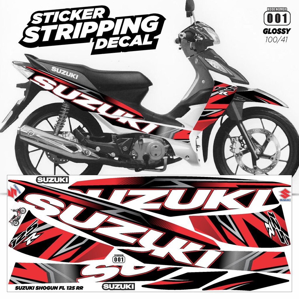 Stiker Striping Decal Motor Suzuki Shogun FL 125 RR Variasi
