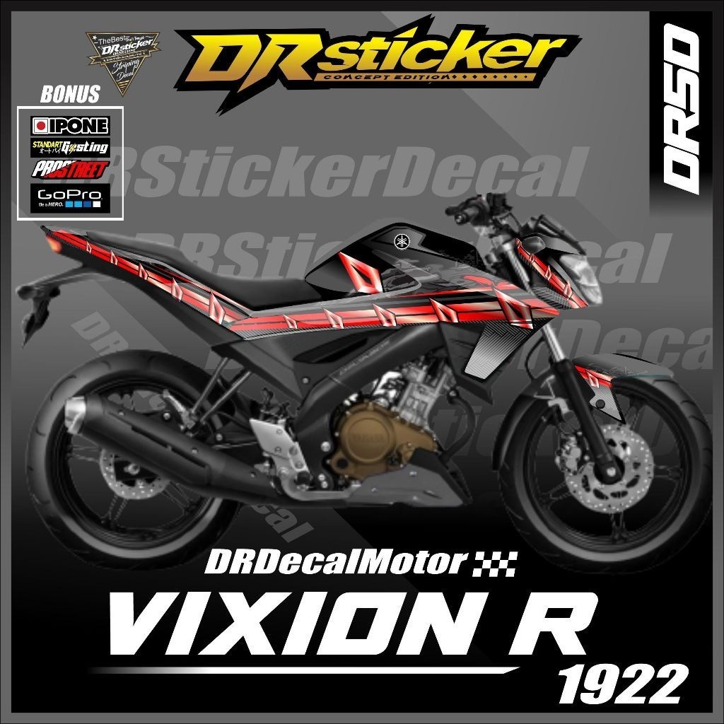 VIXION STICKER DECAL VIXION R STIKER MOTOR YAMAHA VIXION R LIST VARIASI BLACK PANTHER