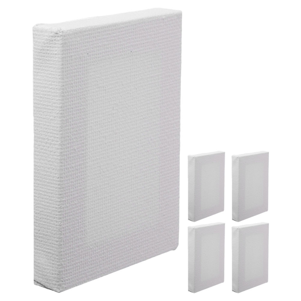 

5 Pcs Mini Canvas Frame Painting Boards Blank Frames Square Shape Wooden Dye Cloth Portable Tools