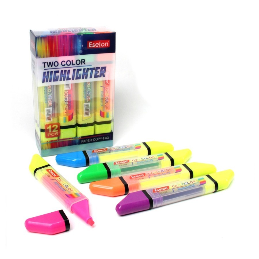 

[SATUAN] Stabilo 2 sisi warna ES108 / Stabilo 2 warna / Highlighter