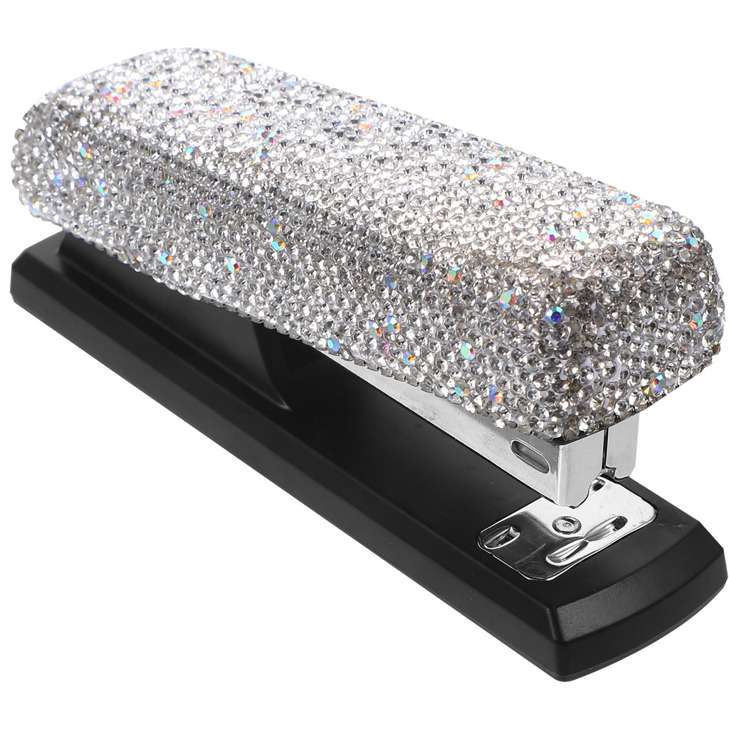 

Bling Office Stationery Stapler Mini Staplers Heavy Duty With Diamond Iron Paper