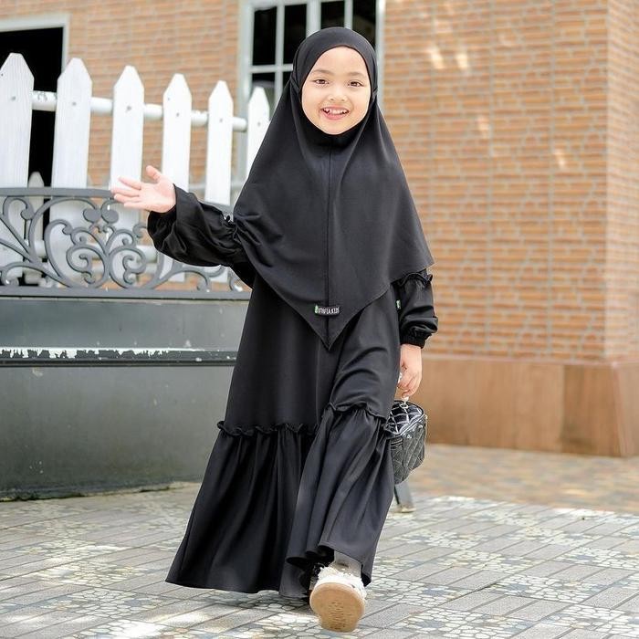 "HST.H" - Baju Gamis Anak Perempuan 1 Sampai 11 Tahun Yumna Set By Luthfia Kids Bahan Jersey Premium