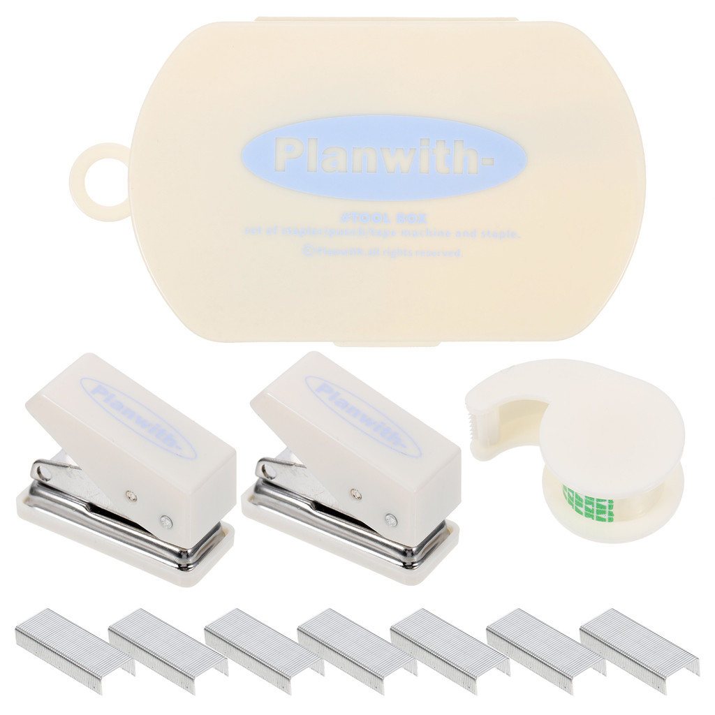

Craft Stapler Hand Tool Box Mini Binder Cute Tape Holder Small White No Office Glue
