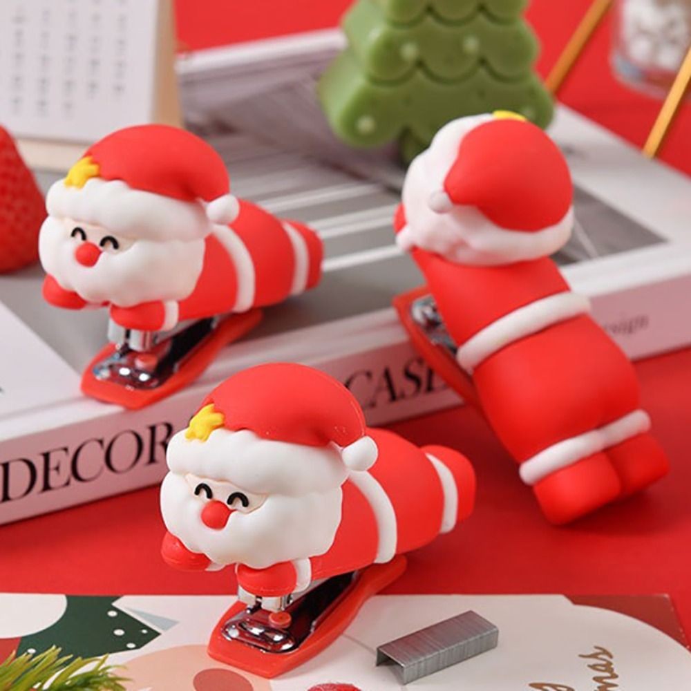 

Use 10# Staples Unicorn Stapler Mini Portable Effortless Long Stapler Labor-saving Santa Claus Bookbinding Machine
