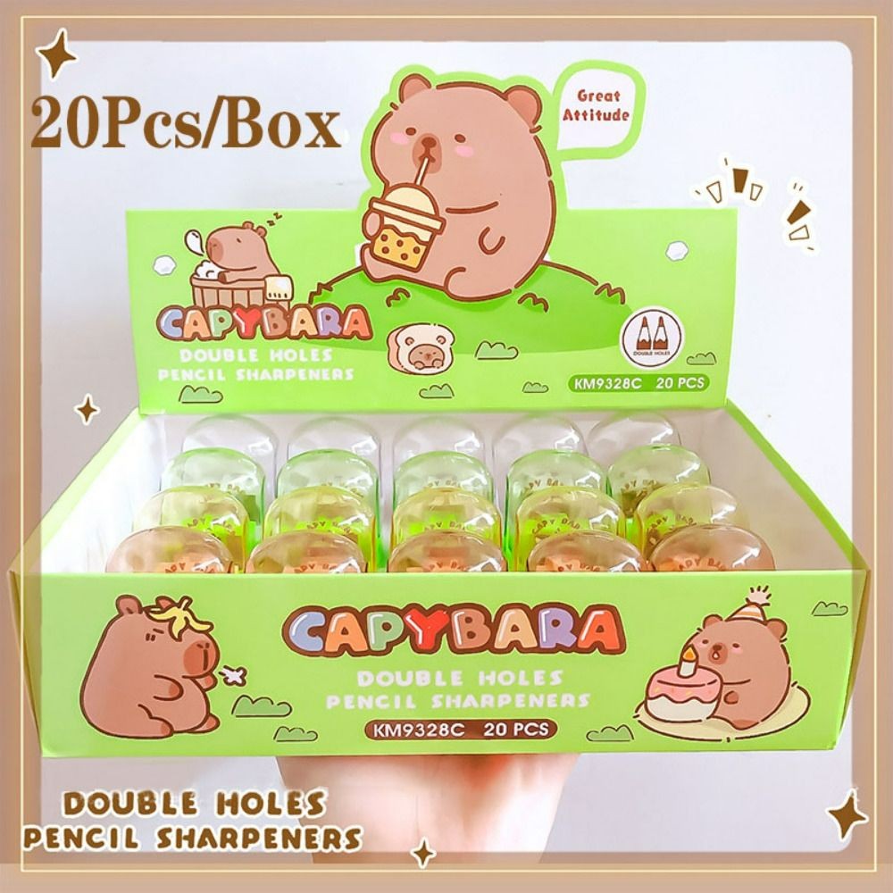 

20Pcs Creative Plastic Pencil Sharpener Double Hole Sharp Pencil Cutter Stationery Cartoon Pencil Blade