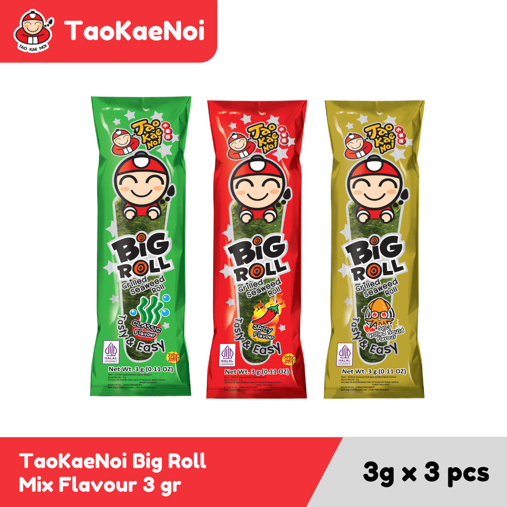 

TaoKaeNoi Rumput Laut Big Roll Seaweed Mix Flavour 3 gr
