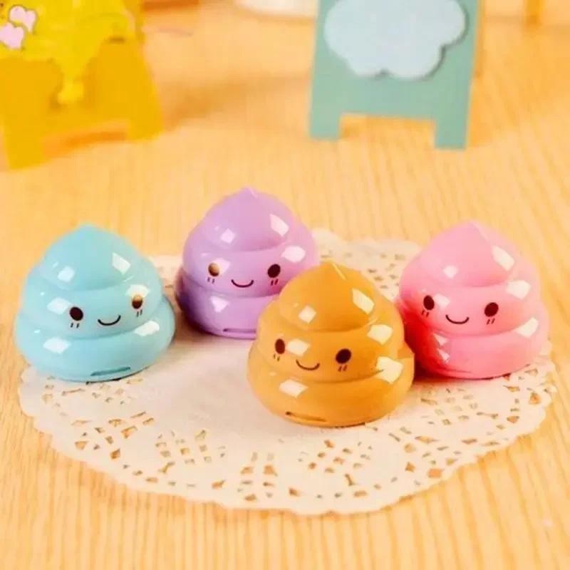 

1PC Kids Funny Stationery Double Hole Pencil Sharpener Novelty Poop Shape Sharpeners for Children's Gifts Office School Supplies