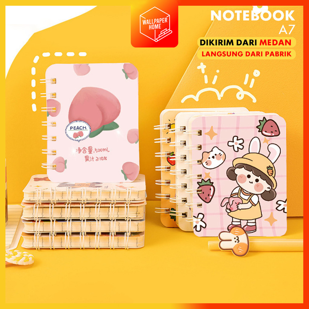 

(PAKET ISI 4) Scrapbook Notebook Mini A7 Isi 4PCS Buku Kecil Catatan Buku Notes Kecil 50 Lembar [COD]