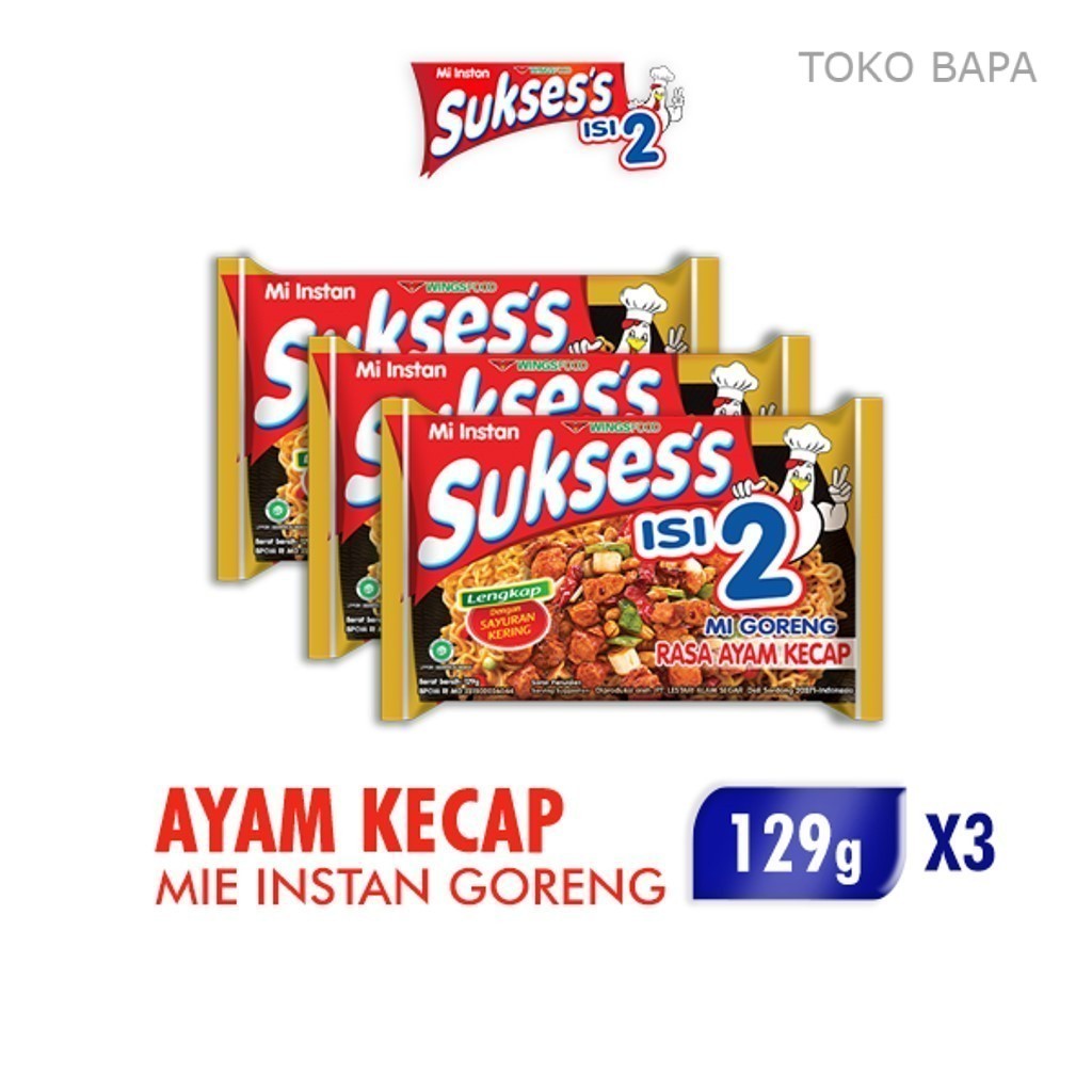 

Suksess Mie Instan Goreng Ayam Kecap Bag 129 gr x3