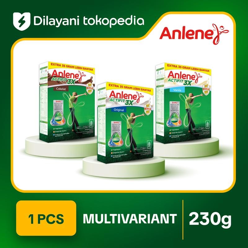 

Anlene Actifit 3X Susu Bubuk Dewasa 230g - Kuatkan Tulang, Sendi & Otot / Adult Milk Chocolate / Dairy Milk