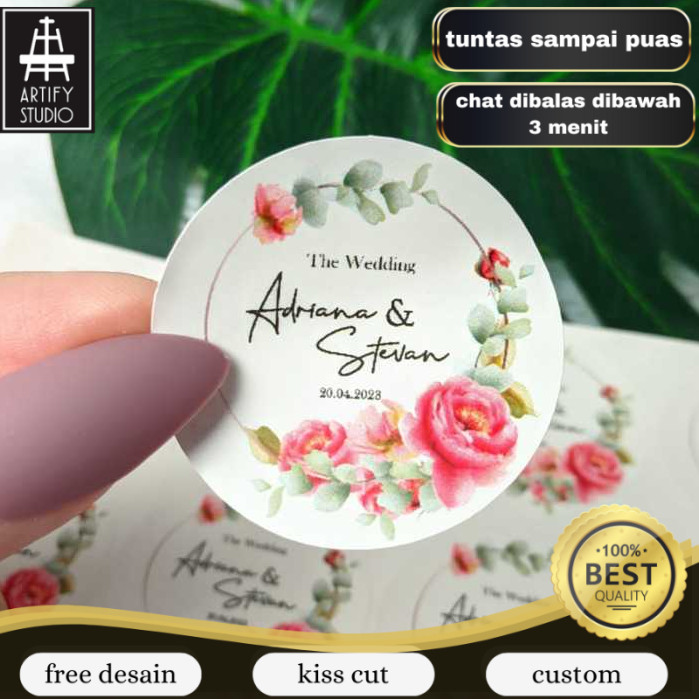 

Artify 2-4 Stiker Wedding Souvenir Sticker Custom Ucapan Nikah Label Murah