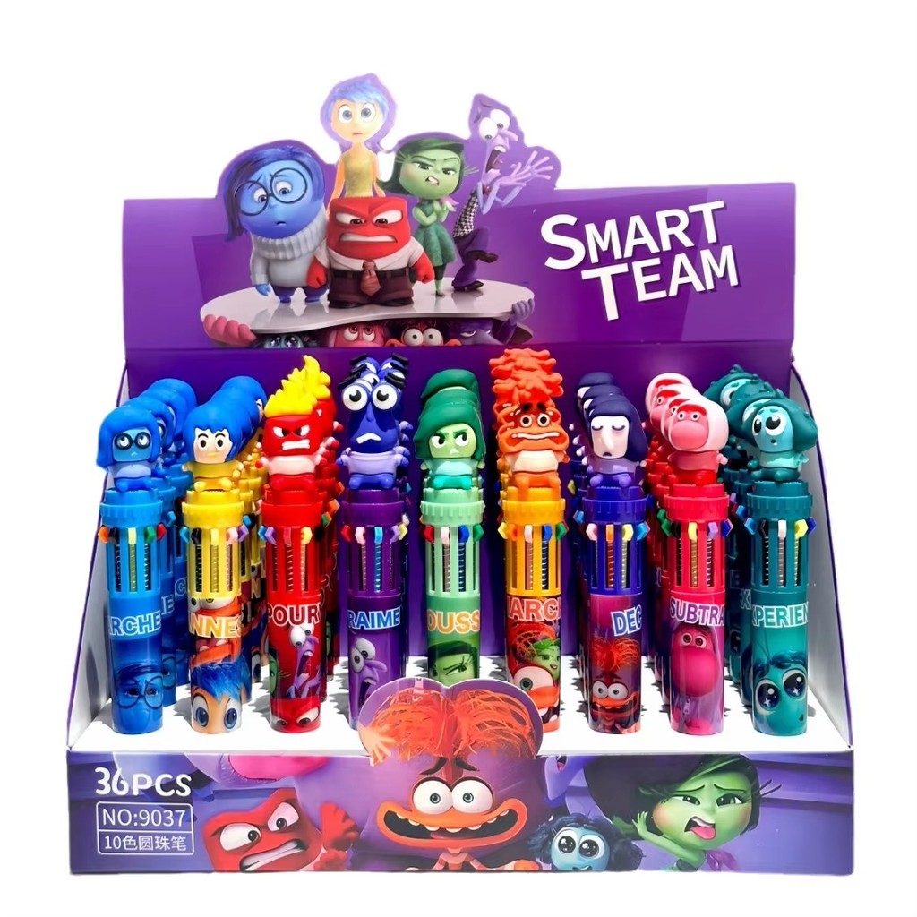 

9/36 Pcs Joy Sadness Inside Out 10-Color Ballpoint Pen Student Child Ball Pen Cartoon Supplies Stationery Gift Prize Wholesale