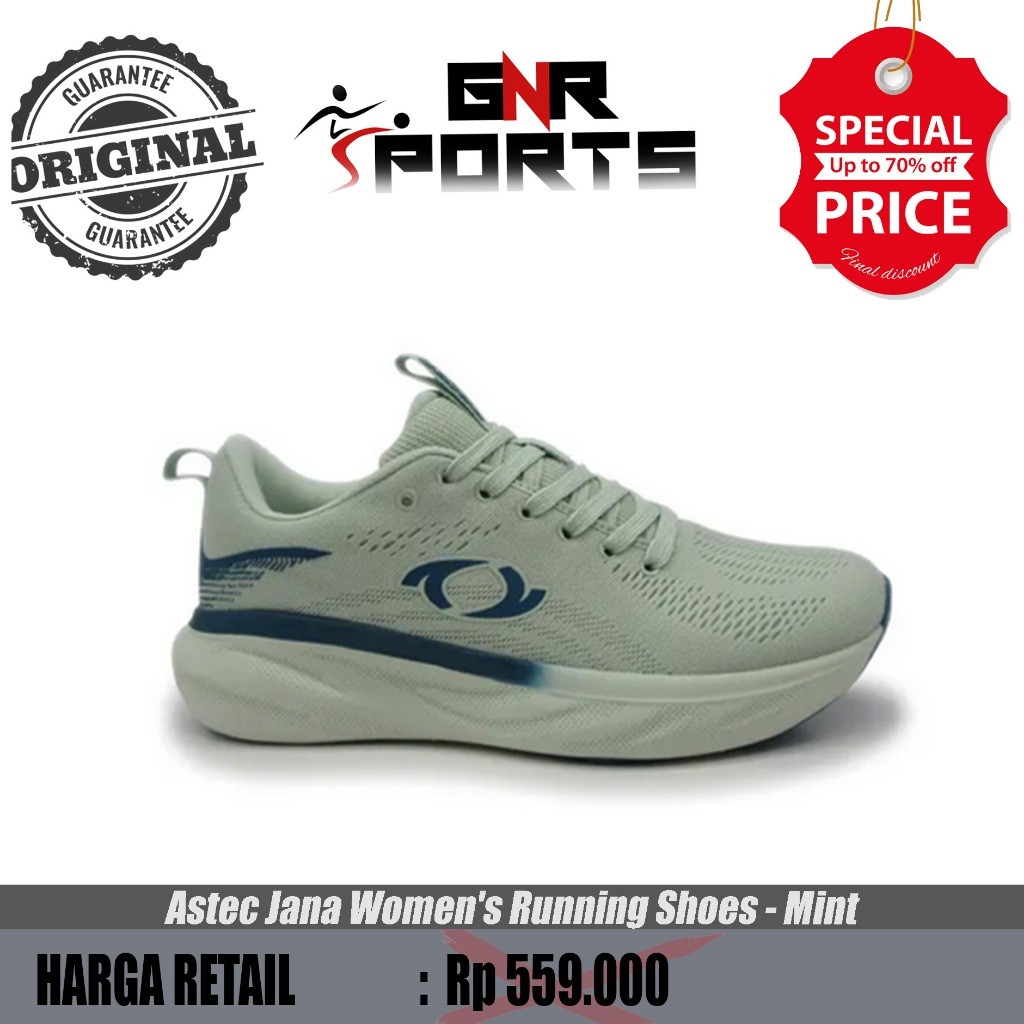 Sepatu Astec Jana Running Women White Original 100%
