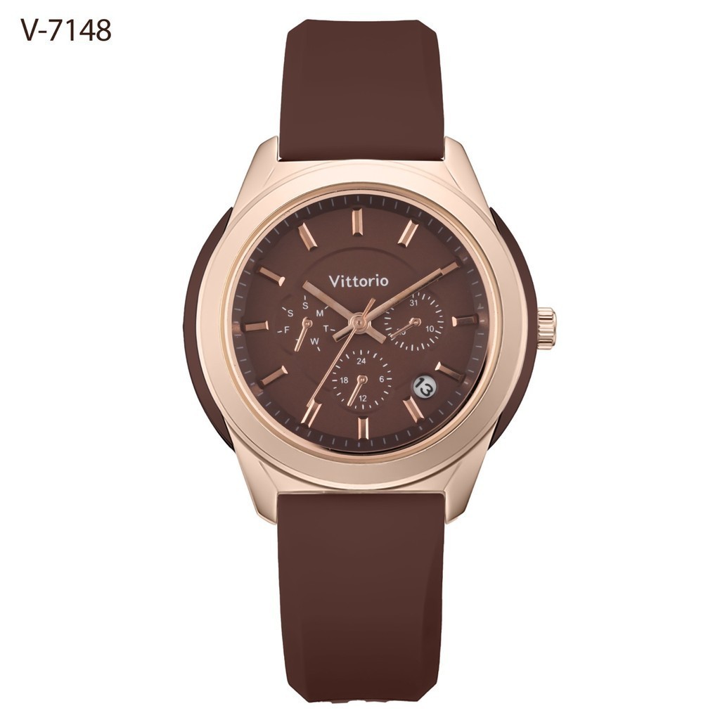 Jam Tangan Wanita Vittorio 7148 Rubber Tanggal
