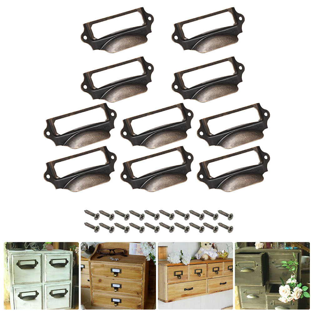 

Label Tag Pulls for Cabinet Door Handle, Office File Drawer, Gift Box, Cupboard Case, Furniture Hardware Accessories, 10Pcs