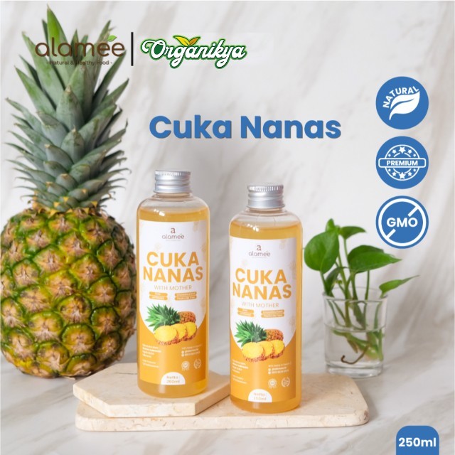 

ALAMEE Cuka Nanas Original Pineapple Cider Vinegar With Mother Organik Asli 250lm organikya