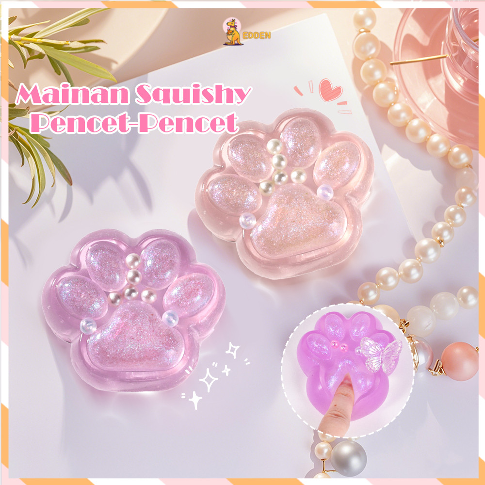 Edden SQUISHY CAT PAW CLEAR SMALL Squishy Taba Telapak Kucing Bulu