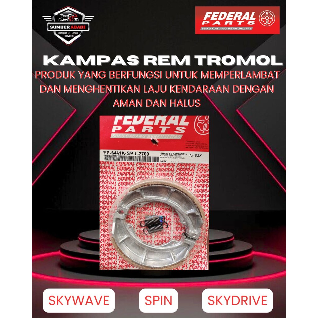 Federal Kampas Rem Tromol Spin, Skydrive, Skywave