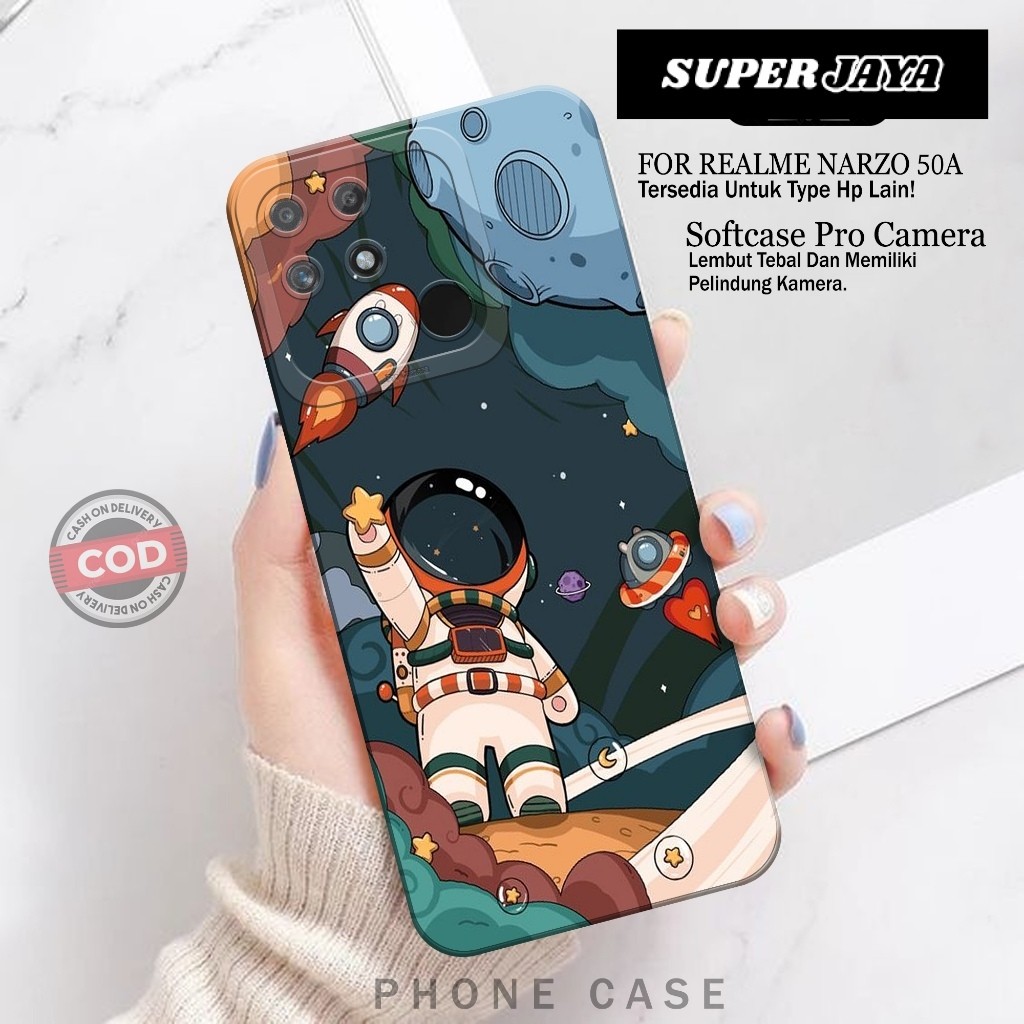 Softcase Hp Realme Narzo 50A Fashion Case Astronod Case Realme Narzo 50A Silikon TPU Pro Camera Casi